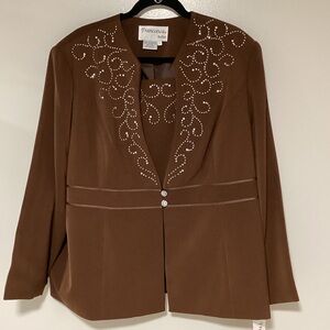 New franccesca Bellini jacket suit women 2 piece plus size 20 Momcore burgundy